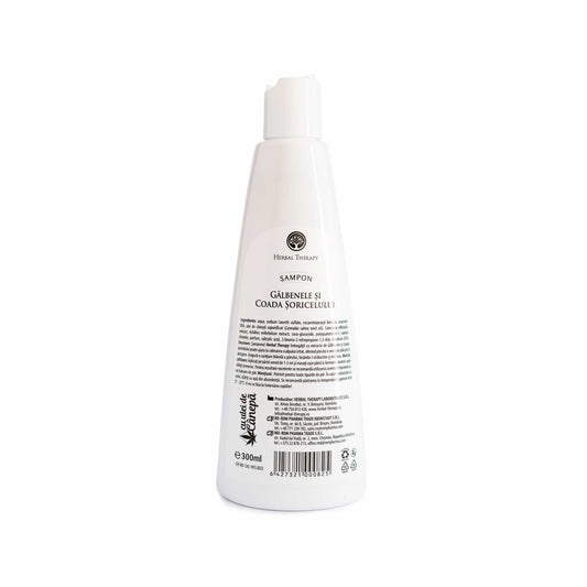 Șampon Anti-mătreață, Scalp Sensibil - Extract de Gălbenele, Coada Șoricelului și Ulei de Cânepă, 300 ml