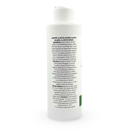 Șampon Stimulează Creșterea Părului - Extract de Salvie, Ulei de Eucalipt și Ulei de Cânepă 1000 ML